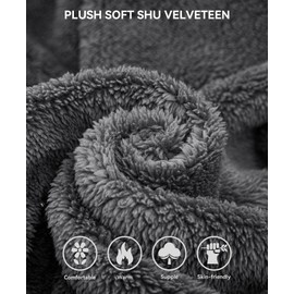 Yoimira Mens Robe with Hood, Big and Tall Plush Fleece Long Robe for Men Full-Length Bathrobe Cozy and Warm With Pockets