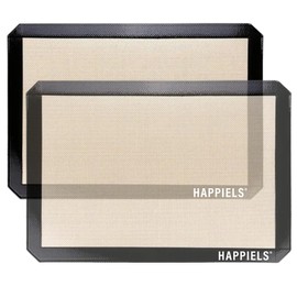 HAPPIELS NonStick Baking Mats for 15 inch Sheets 2-Pack | Silicone Nonstick Baking Mats 10 x 15 inches | Cookie Sheet Mat 10x15 | | Silicon Mats 15x10 in