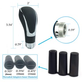 Thruifo Leather Covered Stick Shift Knobs, MT Gear Car Shifter Handle with Honeycomb Holes Style Fit Most Manual Transmissions, Black