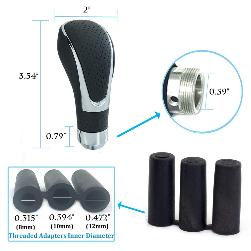 Thruifo Leather Covered Stick Shift Knobs, MT Gear Car Shifter