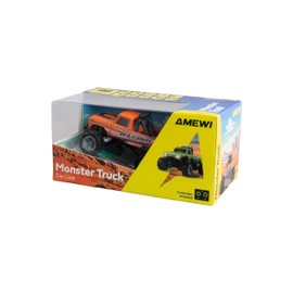 Amewi RC-Monstertruck Die Cast 1:64 RTR orange, Fernsteuerung im Kartenformat