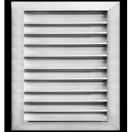 HVAC Premium 22"W x 20"H Aluminum Exterior Gable Louver Vent for Walls & Crawlspace - Weather-Resistant Air Grille with Screen Mesh - [Outer Dimensions 23.75"W x 21.75"H]