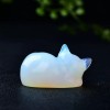 Opal Sleeping Cat Hand Carved Healing Crystal Home Decoration Collection