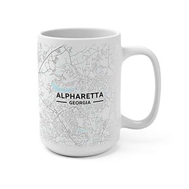 Hometown Bias Alpharetta, Georgia GA Map Mug (15 oz)
