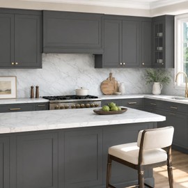 VEELIKE Modern Charcoal Grey Wallpaper Peel and Stick Dark Grey Contact Paper for Cabinets Drawers Counters Furniture 15.7''x118'' Waterproof Self Adhesive Gray Vinyl Wall Paper for Bedroom Bathroom
