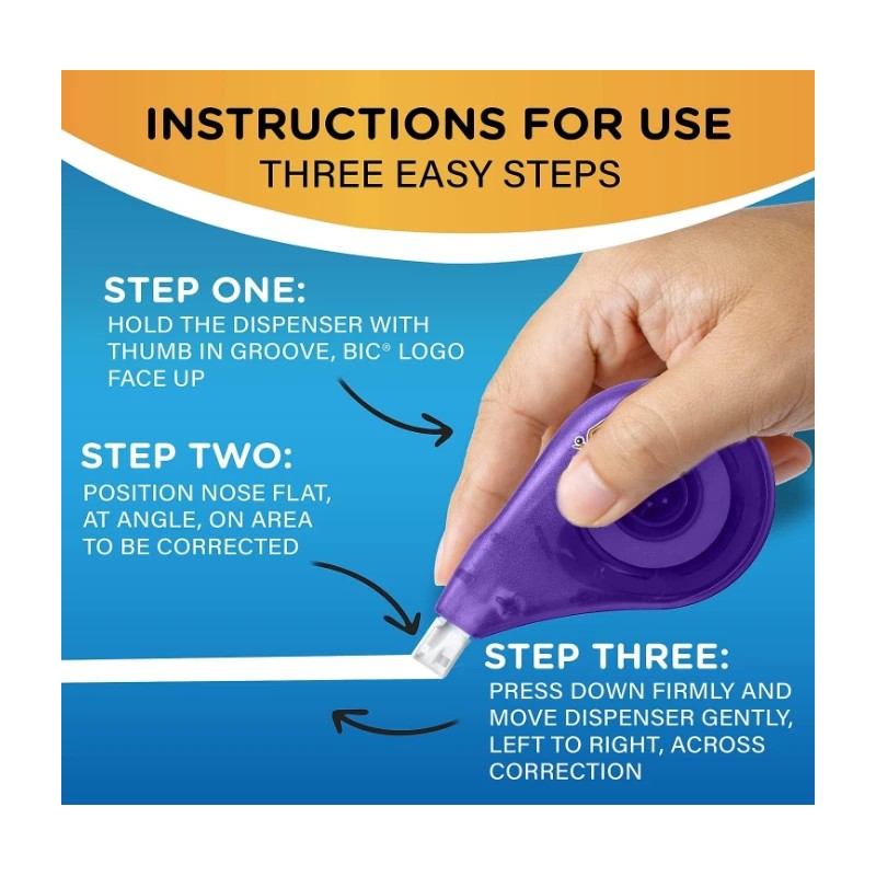 BIC Wite-Out EZ Correct Correction Tape - White, 39.3 Feet,