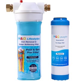 H&G lifestyles - Iron Filter for Garden Hose, Hose Filter for Filling Pool | Remove Iron Manganese Calcium for Well Water,Inline Water So...