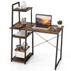 Tangkula Computer Desk with Shelves, Space Saving Home Office Desk