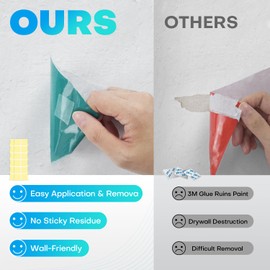 300 PCS Double-Sided Adhesive Tape for Acoustic Soundproofing Foam Panels, Heavy Duty Wall Panel Square Adhesive Pads, Pad Mounting Adhesive Double-Sided Tape Wall Sticky for Hanging