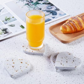 Heart-Shape Coasters Set of 4 for Drinks,Marble Coaster for Tabletop Protection,Cup Holder Coasters for Multiple Cup Types,Coaster Gifts for Home Decor House Warming