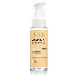 Delia Cosmetics - Vitamin D3 Pre-Runner - Anti-Wrinkle Normalising Serum - All Skin Types, Acne - Moisturising - Firming - Hyaluronic Acid - Niacinamide - Turmeric - Rapeseed Oil - 30 ml