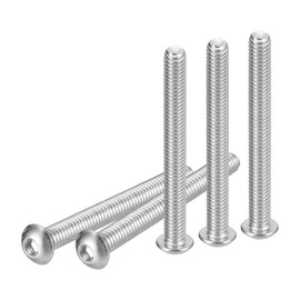 DTGN 5/16-18x3" Button Head Socket Cap Screws - 10Pack - Good for Machine - 304 Stainless Steel 18/8 - Hex Drive Full Thread UNC Fasteners
