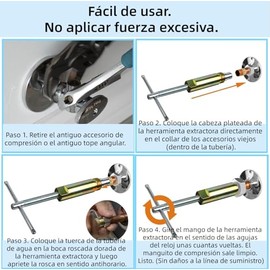MEISO Herramienta Extractora de Manguito de Compresión, Herramienta de Extracción, Diseño de Liberación Rápida para Tareas de Plomería en Cocina y