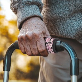 Hechitok Cherry Blossom Walker Handle Cushions Non-Slip Soft Walker Grips Hand Pad Accessories for Folding Wheelchair Rollator Crutch Handle Pads Grips, Mobility Aid