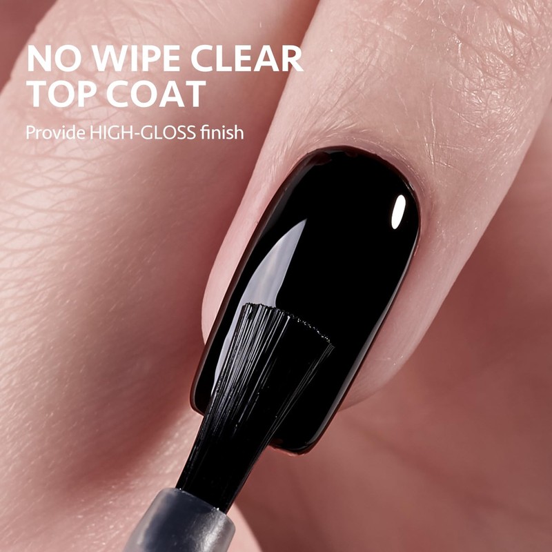 GAOY Glossy Gel Top Coat and Builder Base Set, 2
