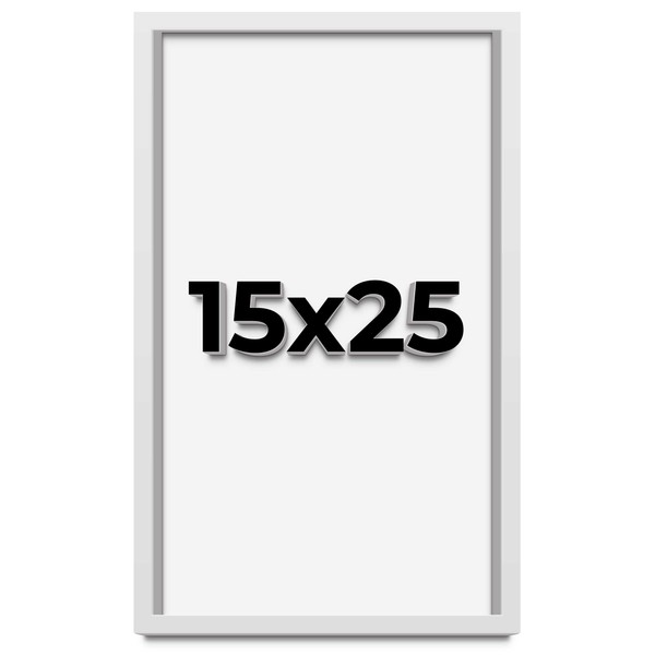 15x25 Shadow Box Frame White | 1 Inches Deep Real