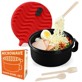 RORBAM Ramen Cooker,Microwave Ramen Bowl,Ramen Noodle Bowl 48 oz, College Dorm Room Essentials for Girls for Boys, Apartment Essentials, BPA-Free. (red)