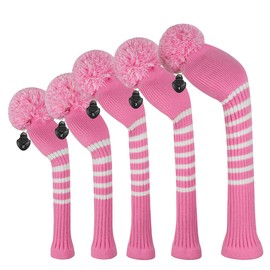 Scott Edward Knitting Golf Club Head Covers Set of 5 Golf Club Headwear Driver Wood 1 Fairway Wood 2 and Hybrid Wood 2 with Rotating Club Number Tags