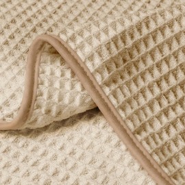 HOMEXCEL Waffle Bath Towels Set 4 Pack, Premium Microfiber Bathroom Towels, Ultra Soft, Lightweight, Highly Absorbent and Quick Dry Towel for Bathroom, Gym, Shower, Hotel, and Spa, 27 x 54 Inch, Beige