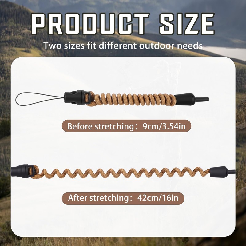 Ribbonlic 4 Pcs Rangefinder Tether Retractable Lanyard Coiled Tether Strap