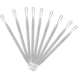 Ipetboom 7PCS Stainless Steel Double-Ended Blackhead Remover Tool Set for Home Use, Pimple Extractor Kit with Special Ring Design, Assorted Colors, 4.33 Inch