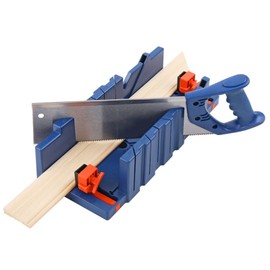 Miter Saw, Mitre Box Set, Saw & Clamping Box, Steel Angle Cutting Miter Saw Cabinet Kit 45° for Wood and Soft Metal