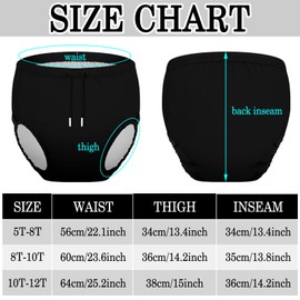 Glitopper 2 Pcs Youth Swim Diaper Special Needs Reusable Cloth Diaper Covers Waterproof Incontinence for Swimming,Unisex (Black,Rose Red,5-8t)