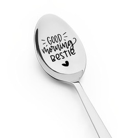 Bestie Birthday Gifts for Friends Bff Good Morning Beatie Spoon Gift for Bff Besties Friendship Gifts for Best Friend Ice Cream Coffee Spoon for Tea Coffee Lover Gifts for Women Girls