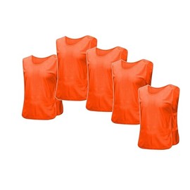 Terryshop74 5 Training Harness for Sports, Football Team, Basketball, Volleyball, Soccer and Soccer, Neon Colours - Two Sizes Available, orange