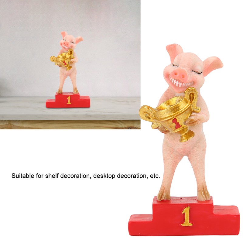 Pig Statue Cute Funny Tabletop Art Resin Pig Figurine Decoration