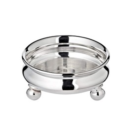 EDZARD Set of 3 Santa Bowls (Diameter 8 cm, Height 4 cm) Heavy Silver-Plated with Feet – Original Serving Bowl, Decorative Bowl, Fruit Bowl, Serving Bowl, Round Bowl – Partner Gifts for Both