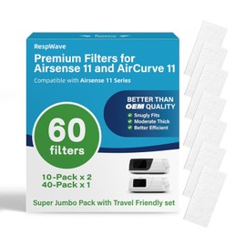 60-Pack Premium CPAP Filters Compatible with Airsense 11 & Aircurve 11 Machines, Ultra Fine Replacement with Extra Thick, High Filtration & Smooth Airflow, Travel Friendly