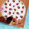 Ladybug & Flowers Comfortable Rounded Beach Pool Picnic Towel Blanket