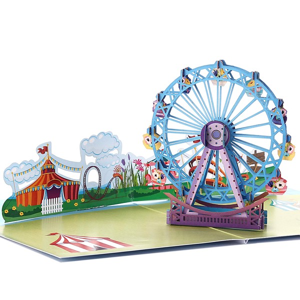 Liif Amusement Park 3D Greeting Pop Up Birthday Card, Happy Birthday Card For Kids, Boyfriend, Girl, Son, Daughter, Valentines Day, Graduation, Thinking Of You, Thank You, Celebration, New Year