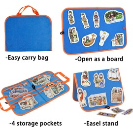 CHEFAN Felt/Flannel Board Story Set of 4,PRECUT Felt Pieces for Preschool Toddlers Circle Time,Bible Story,Jesus Heals A Paralytic,The Transfiguration,Conversion of Cornelius,Turns Water into Wine