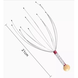 Spider Head Massage - for Relaxed and Healthy Scalp with Scalp Nubs on the Metal Arms (Red)