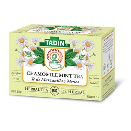Tadin Herbail Tea Manzanilla con Menta / Chamomile with Mint. Calming, Soothing & Caffeine Free. 24 Bags. 0.84 Oz