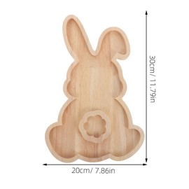 Easter Bunny Plates Rabbit Wooden Serving Platter,Easter Tray Platter Serving Dishes Reusable Bunny Charcuterie Board Decorative Salad Plates Wood Tray for Dinner Dessert Appetizer Candy Bread Display