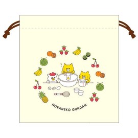 Toshin Pack 605260 Noraneko-Gunn Drawstring Pudding Alamodo Kinchaku Bag Drawstring Bag Small Storage Towel