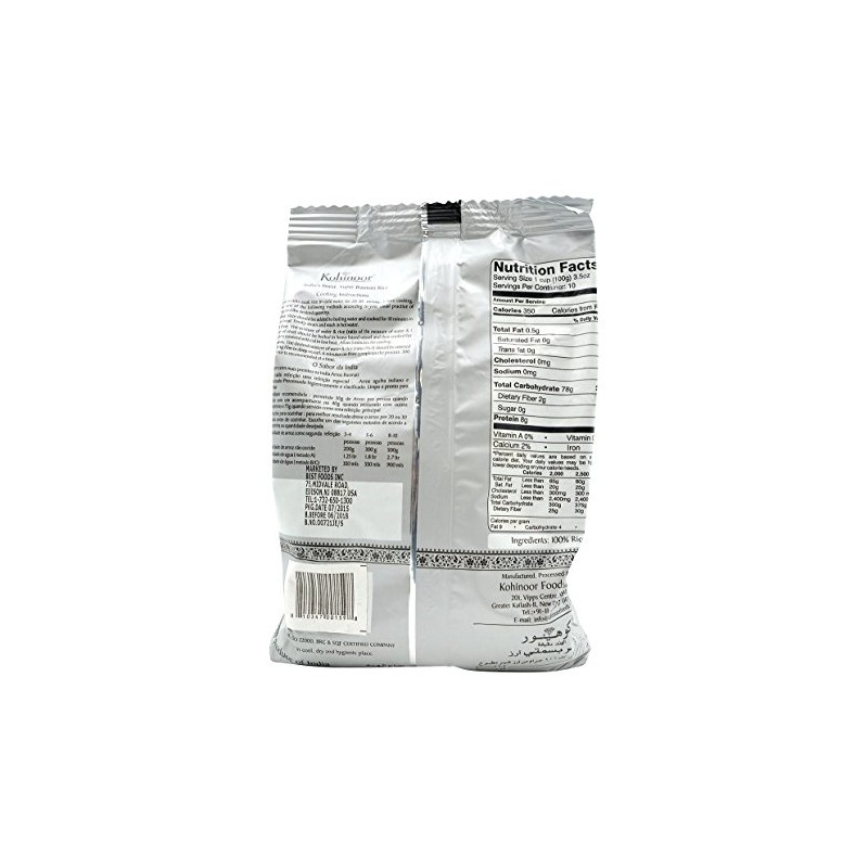 Kohinoor Basmati Rice Silver Metallic Pouch