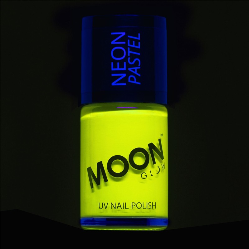 UV neon pastel yellow nail polish make-up