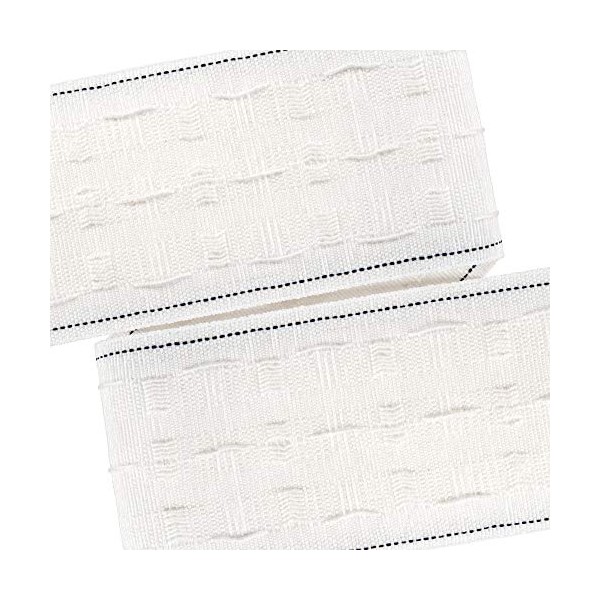 White Pencil Pleat Curtain Header Tape, Detachable Curtain 75mm / 3 Inch - 5 Metres