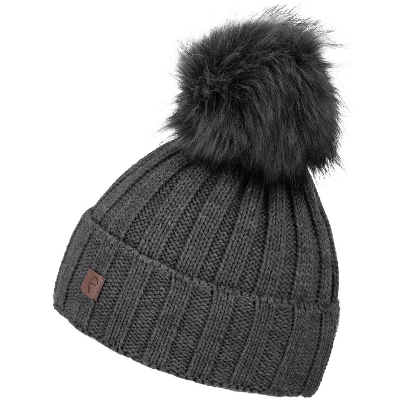 Faera Bobble Hat Women's Lined Winter Hat Knitted Hat Girls