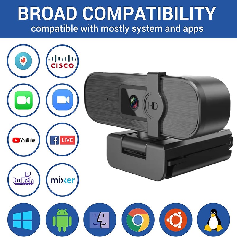 Nolansend 4K Webcam for PC, With Privacy Cover, White Balance,