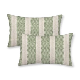 Sunshineyan Sage Green Polka Dot Pillow Covers 12 x 20 Inch Set of 2 Boho Striped Decorative Outdoor Throw Pillow Covers Linen Modern Geometry Cushion Cases for Home Sofa Couch Living Room Decor