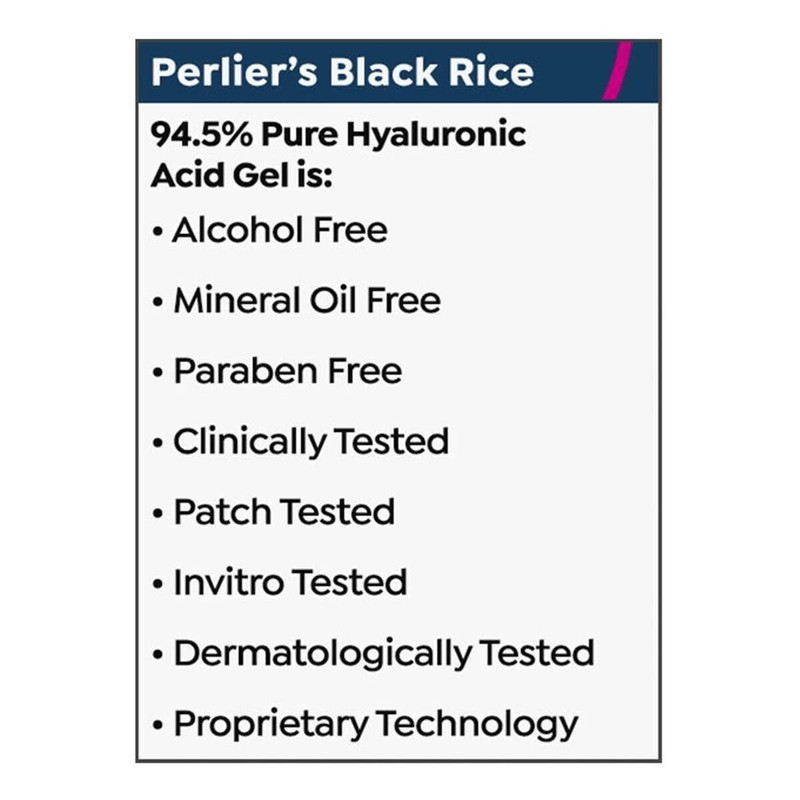 Perlier Black Rice Platinum Pure Hyaluronic Acid 94.5% Jumbo 1.6oz.