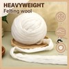 Ramlur White Felting Wool, 454g/1lb Wool Roving, Wool Felting Yarn