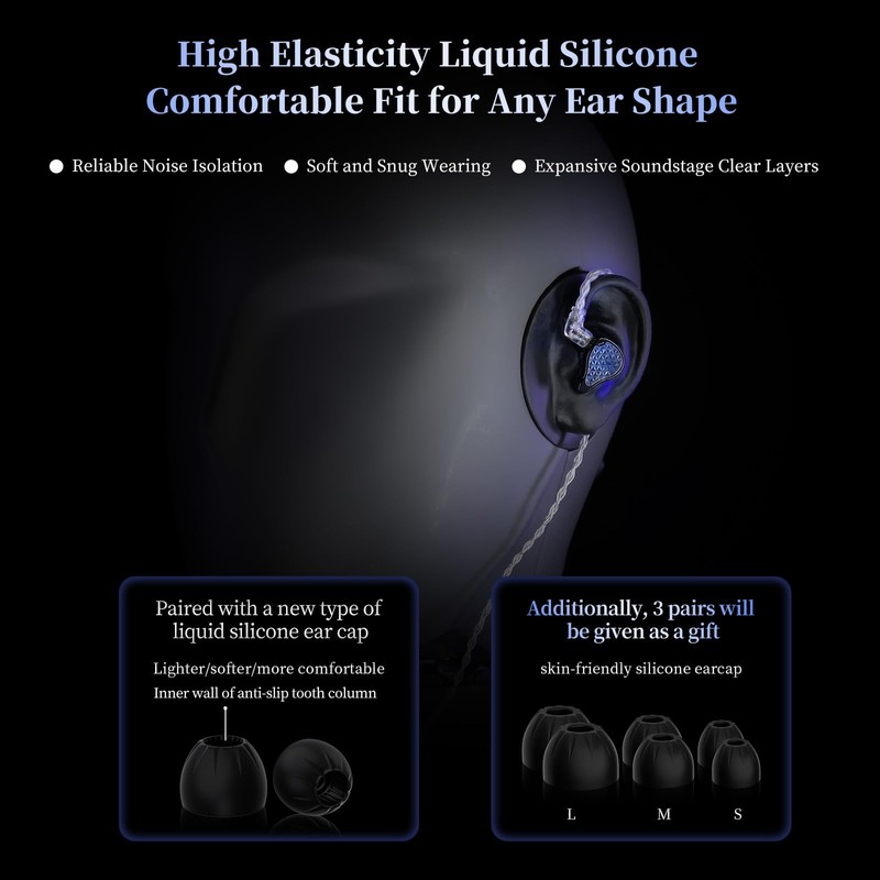 KZ ZAS Pro 7BA+1DD in Ear Monitor Headphone, 3.5mm Jack