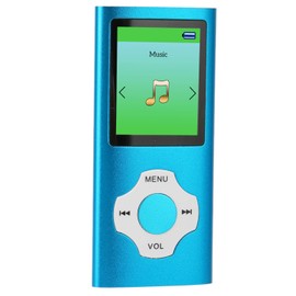 MP3 Player, Portable Music Player with 1.8 Inch LCD Screen, Supports FM Radio Recording, Supports MP3, WMA, FLAC, APE, AAC, OGG, ACELP (Sky Blue)