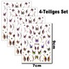 Nurila 4 Blatt Nagelsticker, Braun 3D Nagelsticker Selbstklebend Schmetterling, Nageltattoos